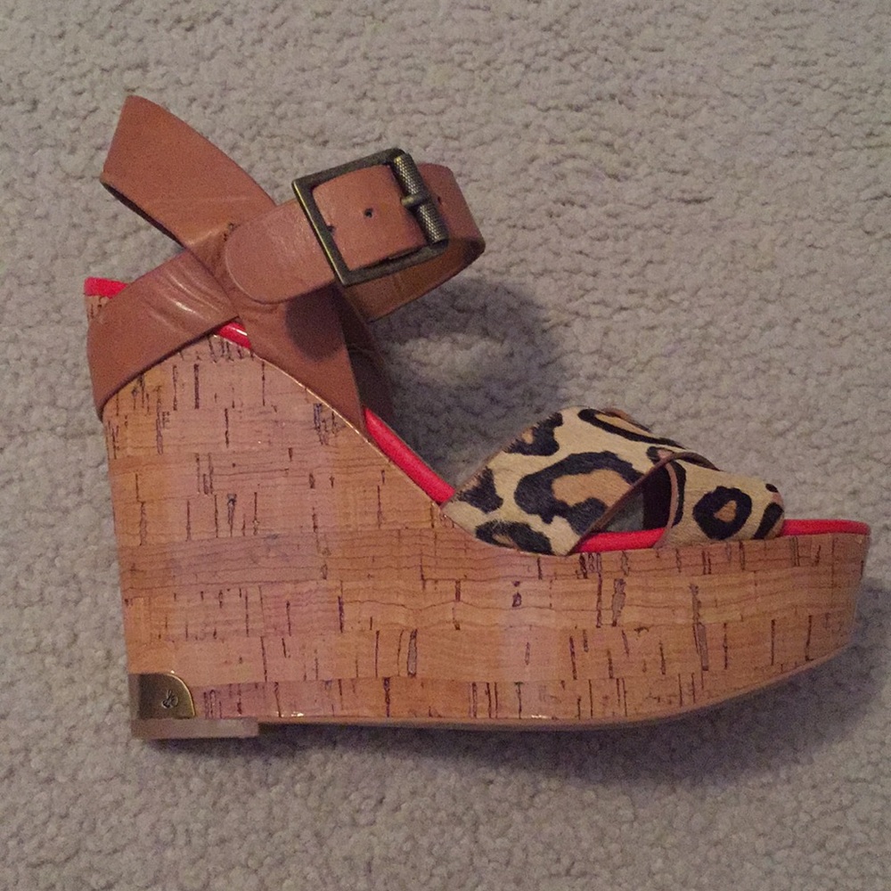 Sam Edelman Sasha Leopard Platform Wedge, 8.5M